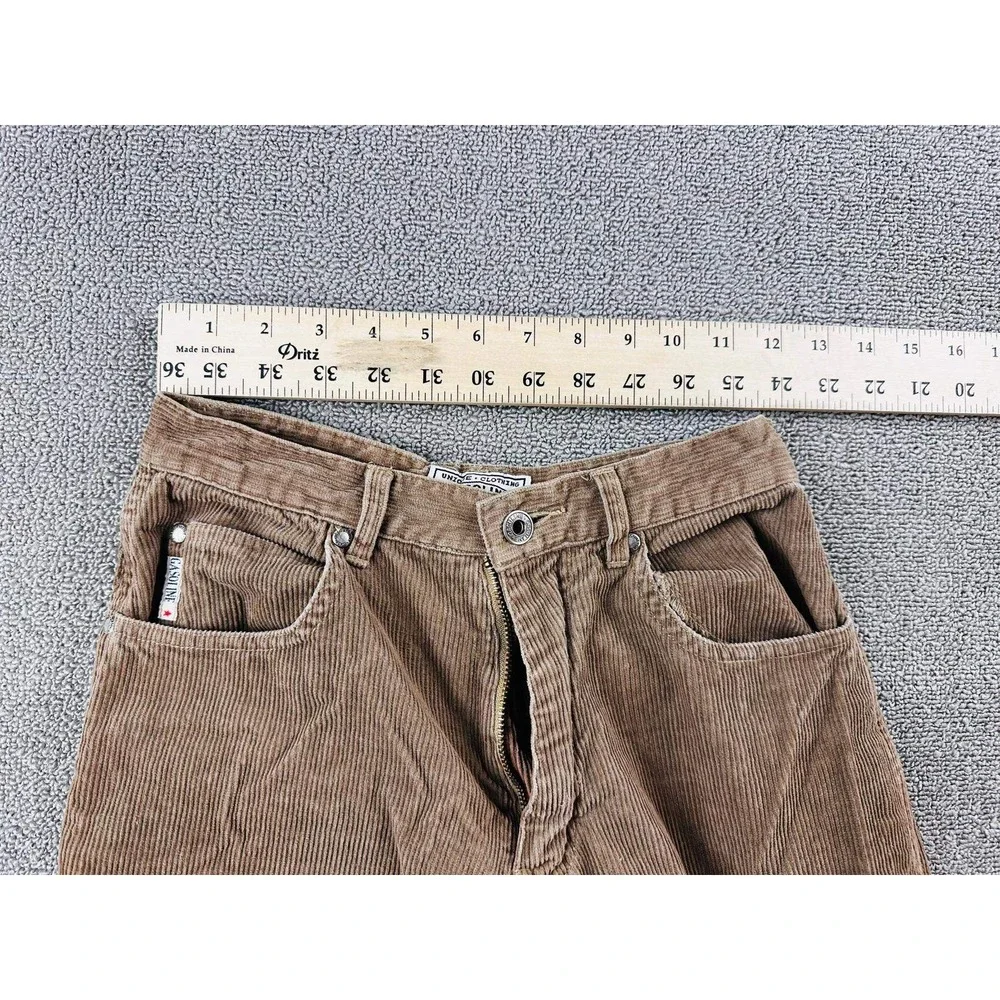 Vintage Gasoline Industrial Pants Women 14 Brown Corduroy Carpenter Hong Kong 90